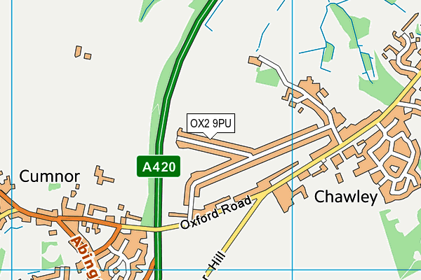 OX2 9PU map - OS VectorMap District (Ordnance Survey) OX2 9PU map - OS VectorMap District (Ordnance Survey)