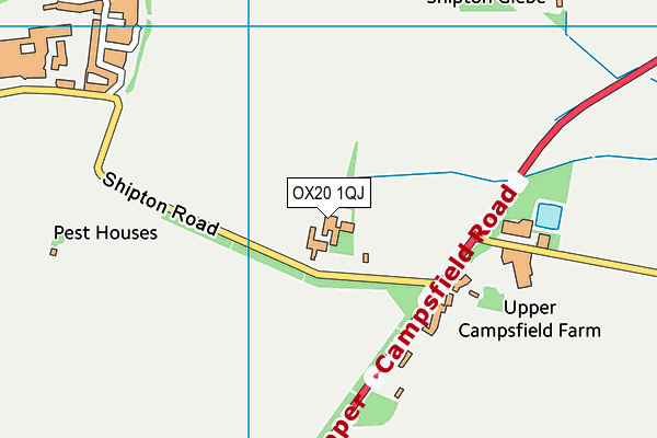 OX20 1QJ map - OS VectorMap District (Ordnance Survey) OX20 1QJ map - OS VectorMap District (Ordnance Survey)