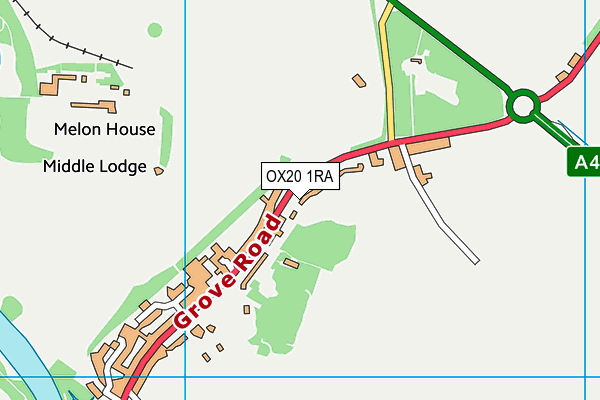 OX20 1RA map - OS VectorMap District (Ordnance Survey)