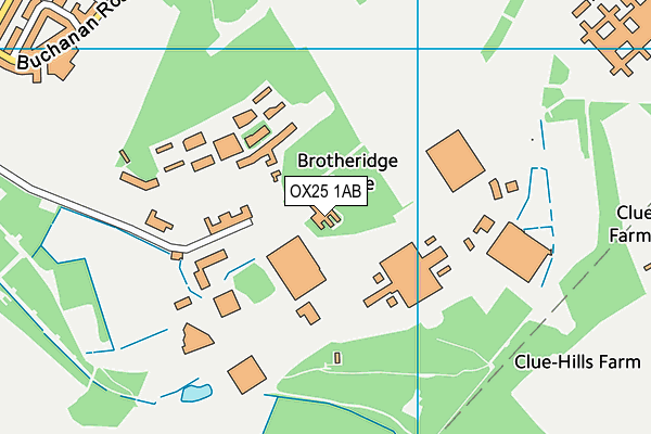 OX25 1AB map - OS VectorMap District (Ordnance Survey) OX25 1AB map - OS VectorMap District (Ordnance Survey)