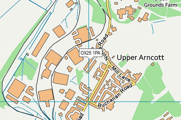 OX25 1PA map - OS VectorMap District (Ordnance Survey) OX25 1PA map - OS VectorMap District (Ordnance Survey)