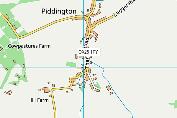 OX25 1PY map - OS VectorMap District (Ordnance Survey) OX25 1PY map - OS VectorMap District (Ordnance Survey)