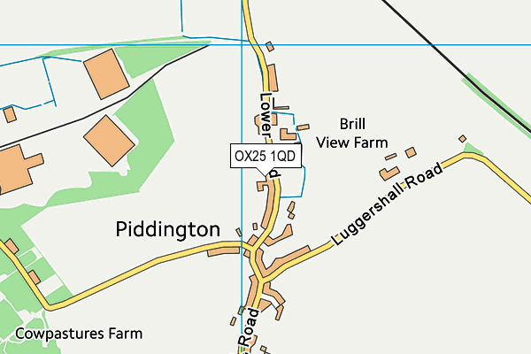 OX25 1QD map - OS VectorMap District (Ordnance Survey) OX25 1QD map - OS VectorMap District (Ordnance Survey)