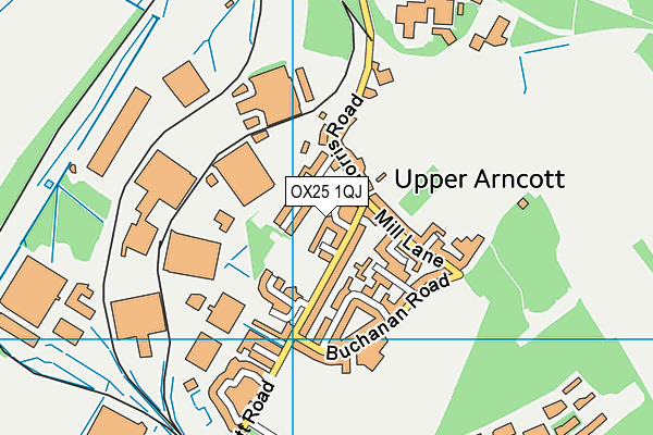OX25 1QJ map - OS VectorMap District (Ordnance Survey) OX25 1QJ map - OS VectorMap District (Ordnance Survey)
