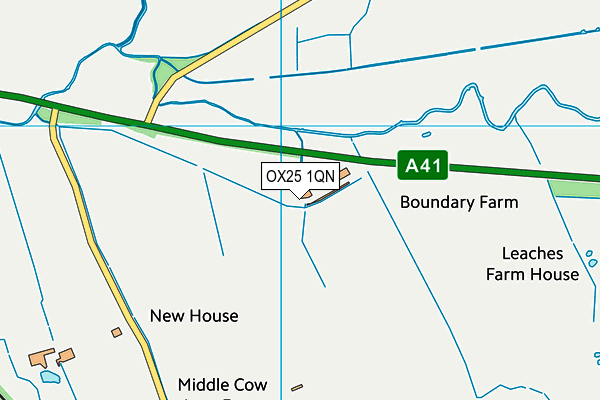 OX25 1QN map - OS VectorMap District (Ordnance Survey) OX25 1QN map - OS VectorMap District (Ordnance Survey)