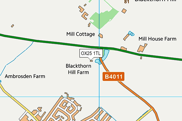 OX25 1TL map - OS VectorMap District (Ordnance Survey) OX25 1TL map - OS VectorMap District (Ordnance Survey)