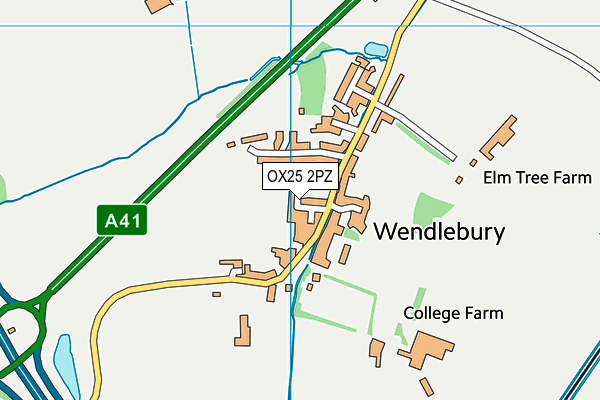 OX25 2PZ map - OS VectorMap District (Ordnance Survey) OX25 2PZ map - OS VectorMap District (Ordnance Survey)