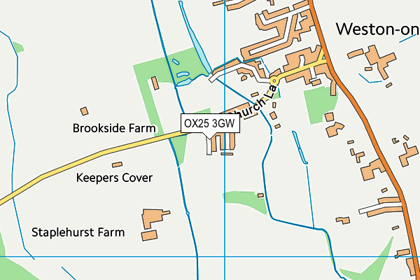 OX25 3GW map - OS VectorMap District (Ordnance Survey) OX25 3GW map - OS VectorMap District (Ordnance Survey)
