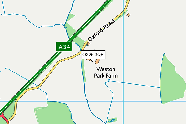 OX25 3QE map - OS VectorMap District (Ordnance Survey) OX25 3QE map - OS VectorMap District (Ordnance Survey)