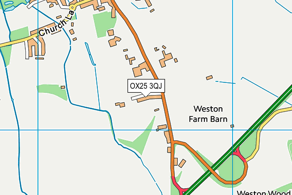 OX25 3QJ map - OS VectorMap District (Ordnance Survey) OX25 3QJ map - OS VectorMap District (Ordnance Survey)