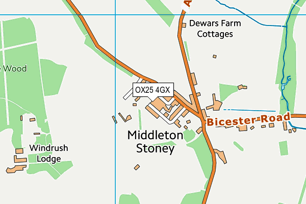 OX25 4GX map - OS VectorMap District (Ordnance Survey) OX25 4GX map - OS VectorMap District (Ordnance Survey)