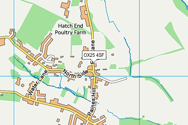 OX25 4SF map - OS VectorMap District (Ordnance Survey) OX25 4SF map - OS VectorMap District (Ordnance Survey)