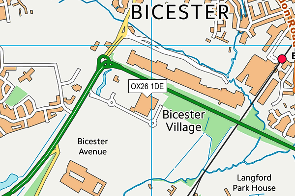 OX26 1DE map - OS VectorMap District (Ordnance Survey)