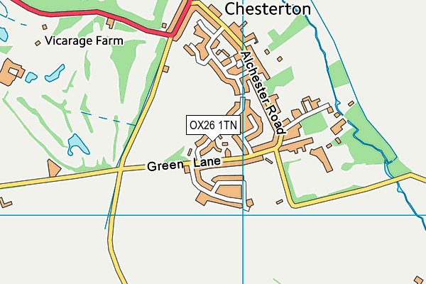 OX26 1TN map - OS VectorMap District (Ordnance Survey) OX26 1TN map - OS VectorMap District (Ordnance Survey)