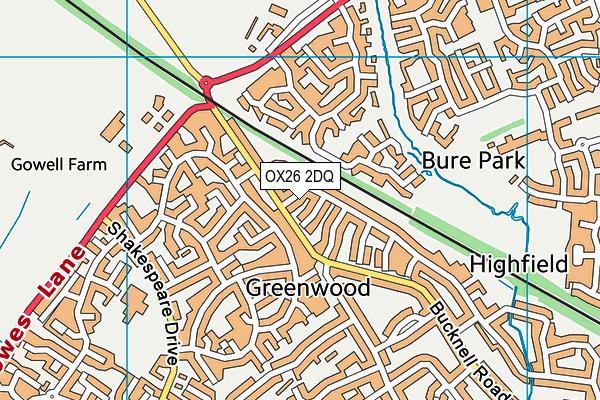OX26 2DQ map - OS VectorMap District (Ordnance Survey) OX26 2DQ map - OS VectorMap District (Ordnance Survey)