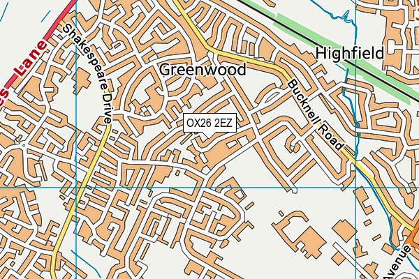 OX26 2EZ map - OS VectorMap District (Ordnance Survey) OX26 2EZ map - OS VectorMap District (Ordnance Survey)