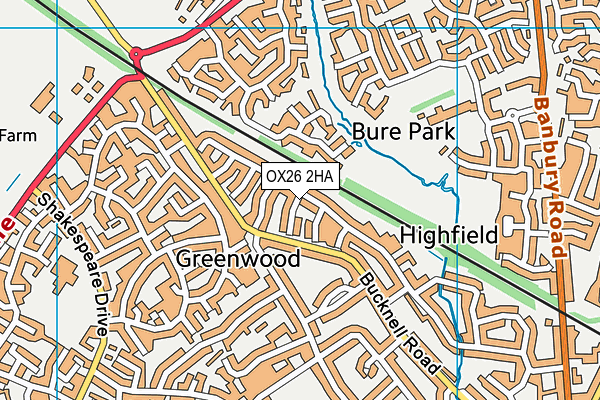 OX26 2HA map - OS VectorMap District (Ordnance Survey)