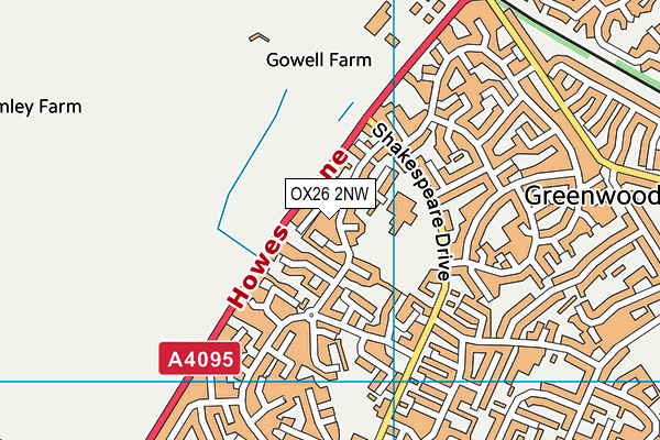 OX26 2NW map - OS VectorMap District (Ordnance Survey) OX26 2NW map - OS VectorMap District (Ordnance Survey)