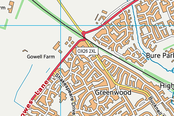 OX26 2XL map - OS VectorMap District (Ordnance Survey) OX26 2XL map - OS VectorMap District (Ordnance Survey)