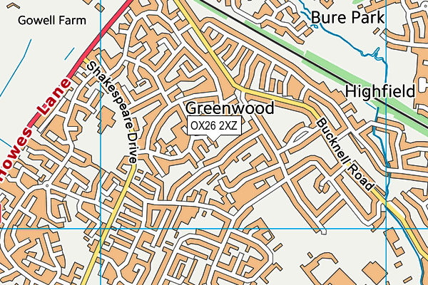 OX26 2XZ map - OS VectorMap District (Ordnance Survey) OX26 2XZ map - OS VectorMap District (Ordnance Survey)
