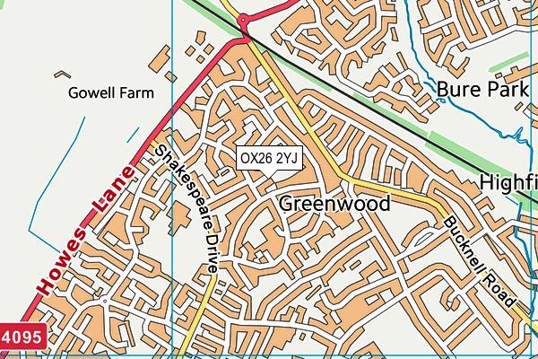 OX26 2YJ map - OS VectorMap District (Ordnance Survey) OX26 2YJ map - OS VectorMap District (Ordnance Survey)