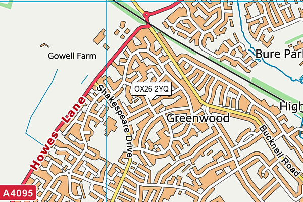 OX26 2YQ map - OS VectorMap District (Ordnance Survey) OX26 2YQ map - OS VectorMap District (Ordnance Survey)