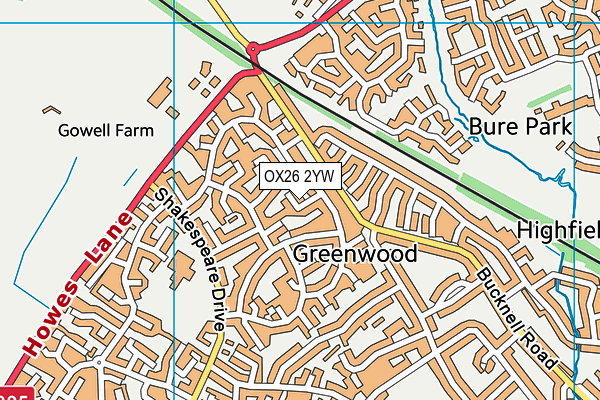 OX26 2YW map - OS VectorMap District (Ordnance Survey) OX26 2YW map - OS VectorMap District (Ordnance Survey)