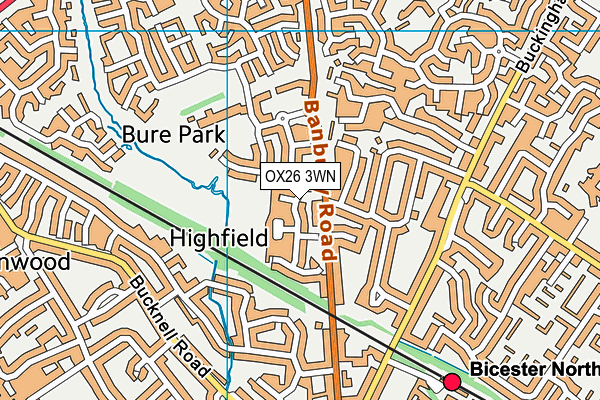 OX26 3WN map - OS VectorMap District (Ordnance Survey)
