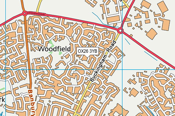 OX26 3YB map - OS VectorMap District (Ordnance Survey) OX26 3YB map - OS VectorMap District (Ordnance Survey)