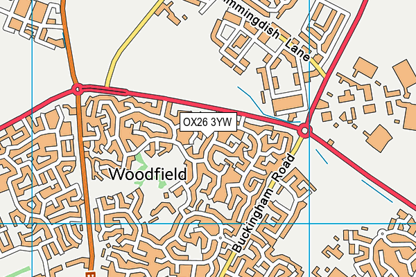 OX26 3YW map - OS VectorMap District (Ordnance Survey) OX26 3YW map - OS VectorMap District (Ordnance Survey)