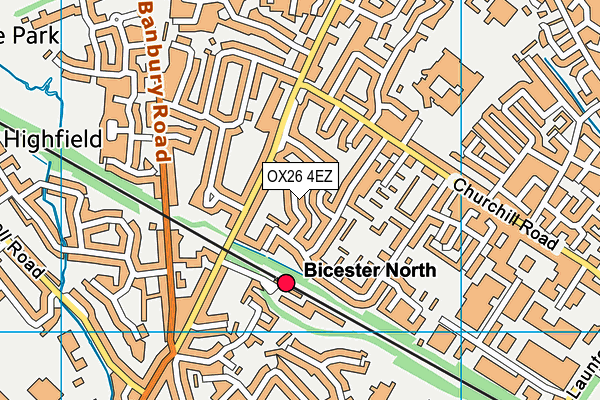 OX26 4EZ map - OS VectorMap District (Ordnance Survey) OX26 4EZ map - OS VectorMap District (Ordnance Survey)