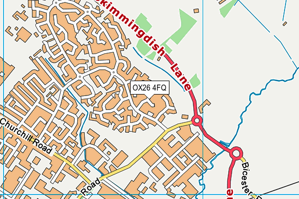 OX26 4FQ map - OS VectorMap District (Ordnance Survey) OX26 4FQ map - OS VectorMap District (Ordnance Survey)
