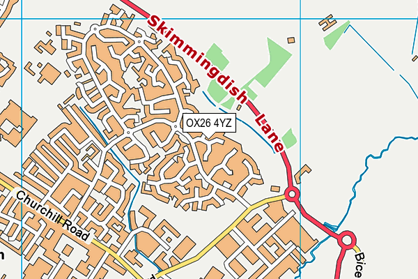 OX26 4YZ map - OS VectorMap District (Ordnance Survey) OX26 4YZ map - OS VectorMap District (Ordnance Survey)