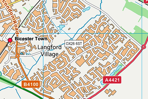 OX26 6ST map - OS VectorMap District (Ordnance Survey) OX26 6ST map - OS VectorMap District (Ordnance Survey)