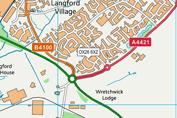 OX26 6XZ map - OS VectorMap District (Ordnance Survey) OX26 6XZ map - OS VectorMap District (Ordnance Survey)