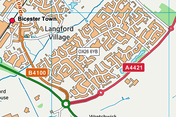 OX26 6YB map - OS VectorMap District (Ordnance Survey) OX26 6YB map - OS VectorMap District (Ordnance Survey)