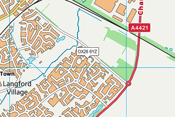 OX26 6YZ map - OS VectorMap District (Ordnance Survey) OX26 6YZ map - OS VectorMap District (Ordnance Survey)