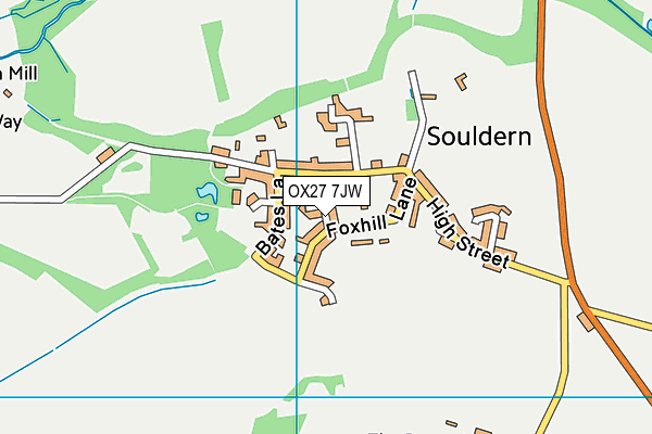 OX27 7JW map - OS VectorMap District (Ordnance Survey) OX27 7JW map - OS VectorMap District (Ordnance Survey)