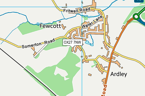 OX27 7NW map - OS VectorMap District (Ordnance Survey) OX27 7NW map - OS VectorMap District (Ordnance Survey)
