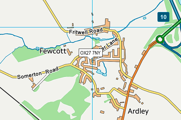 OX27 7NY map - OS VectorMap District (Ordnance Survey) OX27 7NY map - OS VectorMap District (Ordnance Survey)
