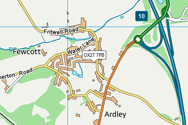 OX27 7PB map - OS VectorMap District (Ordnance Survey) OX27 7PB map - OS VectorMap District (Ordnance Survey)