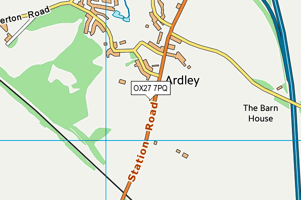 OX27 7PQ map - OS VectorMap District (Ordnance Survey) OX27 7PQ map - OS VectorMap District (Ordnance Survey)