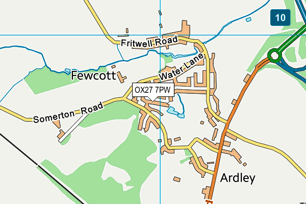 OX27 7PW map - OS VectorMap District (Ordnance Survey) OX27 7PW map - OS VectorMap District (Ordnance Survey)