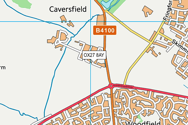 OX27 8AY map - OS VectorMap District (Ordnance Survey) OX27 8AY map - OS VectorMap District (Ordnance Survey)