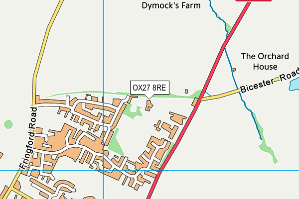 OX27 8RE map - OS VectorMap District (Ordnance Survey) OX27 8RE map - OS VectorMap District (Ordnance Survey)