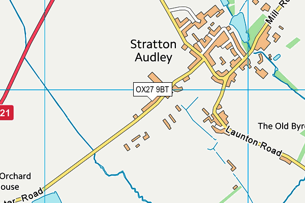 OX27 9BT map - OS VectorMap District (Ordnance Survey) OX27 9BT map - OS VectorMap District (Ordnance Survey)