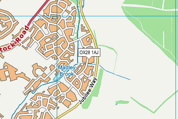 OX28 1AJ map - OS VectorMap District (Ordnance Survey) OX28 1AJ map - OS VectorMap District (Ordnance Survey)