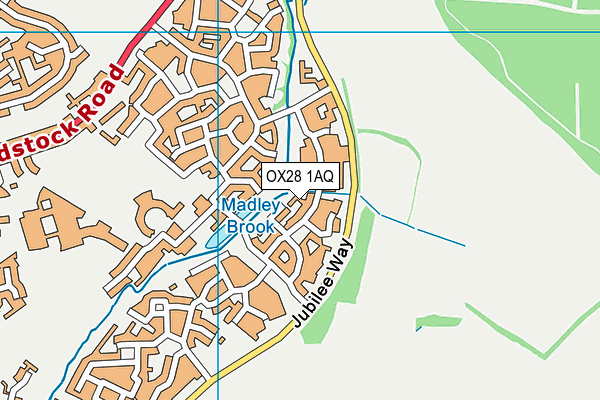 OX28 1AQ map - OS VectorMap District (Ordnance Survey) OX28 1AQ map - OS VectorMap District (Ordnance Survey)