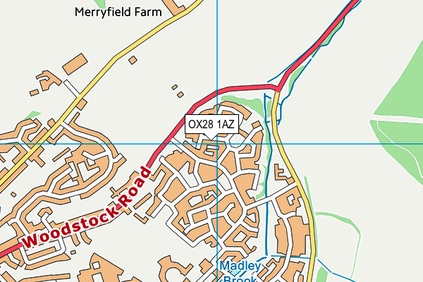 OX28 1AZ map - OS VectorMap District (Ordnance Survey) OX28 1AZ map - OS VectorMap District (Ordnance Survey)