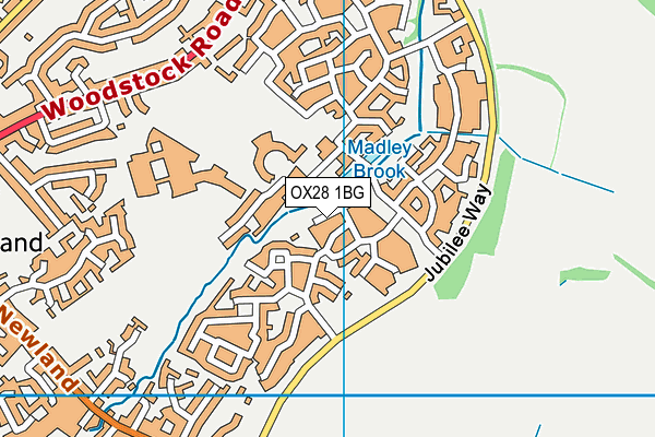 OX28 1BG map - OS VectorMap District (Ordnance Survey) OX28 1BG map - OS VectorMap District (Ordnance Survey)